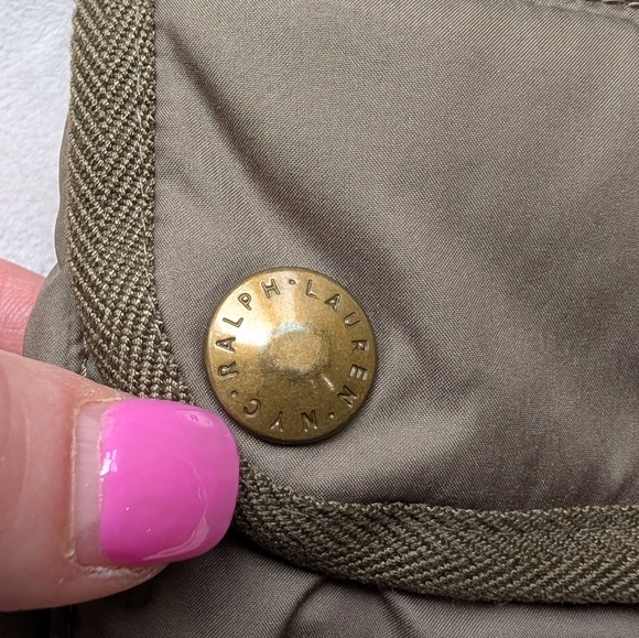 Vintage Ralph Lauren Sport Women’s Quilted Down Vest Olive Green Utility Size S - Picture 9 of 16